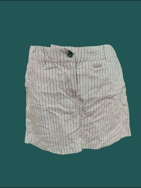 Y2K Indie Preppy Vintage Euro Green White Striped Skirt MNG Size 2